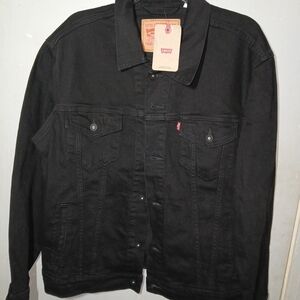 Mens Vintage Black Levis Trucker Jacket.
